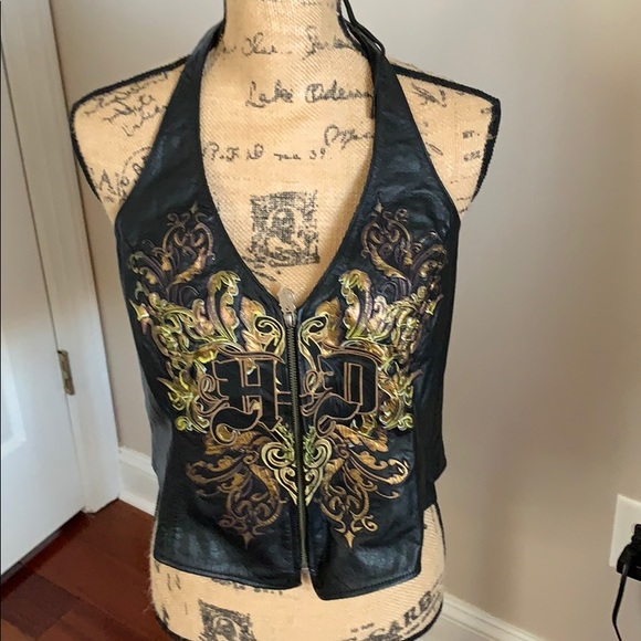 Harley-Davidson Tops - Harley Davidson leather halter top.